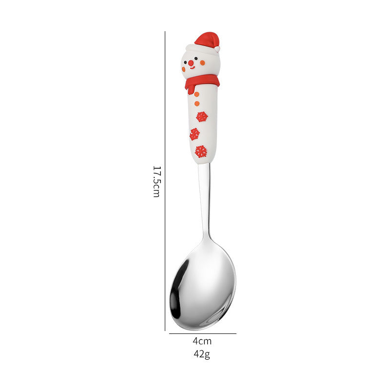 Wholesale Christmas Tableware Dessert Spoon Fork Cartoon  Spoon
